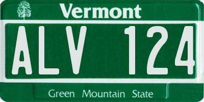 VT license plate ALV124