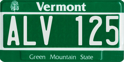 VT license plate ALV125