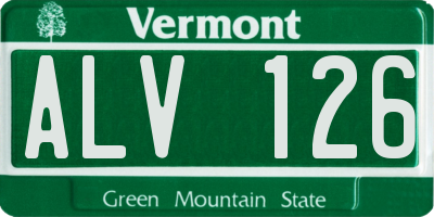 VT license plate ALV126