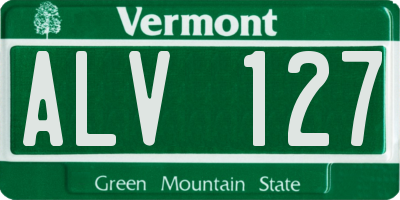 VT license plate ALV127