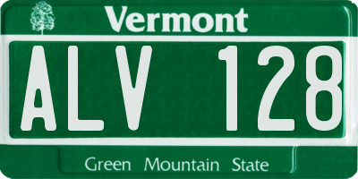 VT license plate ALV128