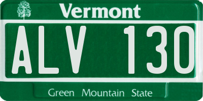 VT license plate ALV130
