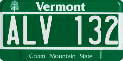 VT license plate ALV132