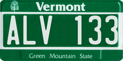 VT license plate ALV133