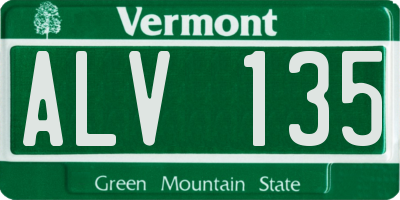 VT license plate ALV135