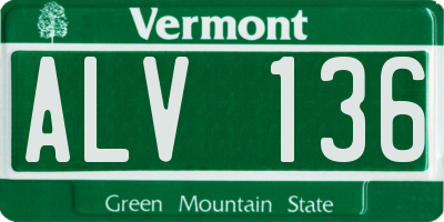 VT license plate ALV136
