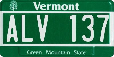 VT license plate ALV137