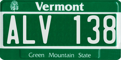 VT license plate ALV138
