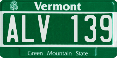 VT license plate ALV139