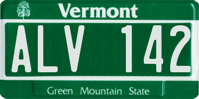 VT license plate ALV142