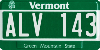 VT license plate ALV143