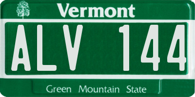 VT license plate ALV144
