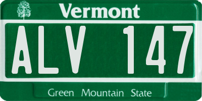 VT license plate ALV147