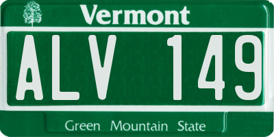 VT license plate ALV149