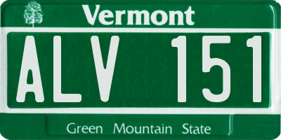 VT license plate ALV151
