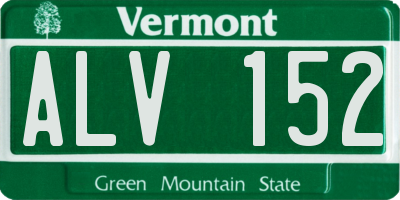 VT license plate ALV152