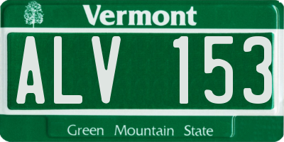 VT license plate ALV153