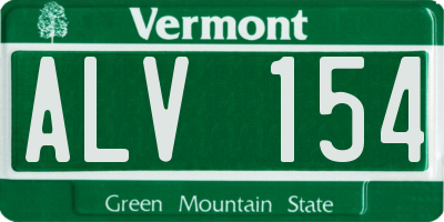 VT license plate ALV154