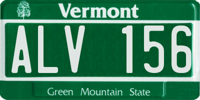 VT license plate ALV156