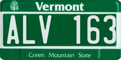 VT license plate ALV163