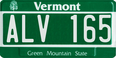 VT license plate ALV165