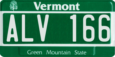 VT license plate ALV166