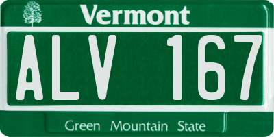 VT license plate ALV167