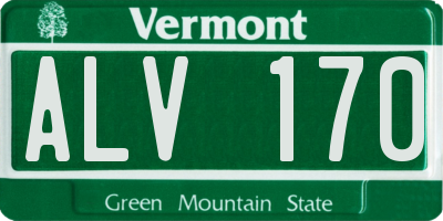 VT license plate ALV170