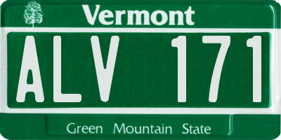 VT license plate ALV171