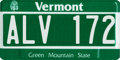 VT license plate ALV172