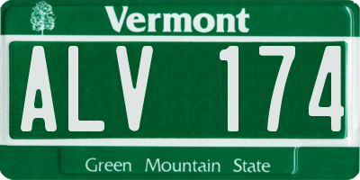 VT license plate ALV174