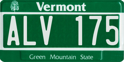 VT license plate ALV175