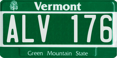 VT license plate ALV176