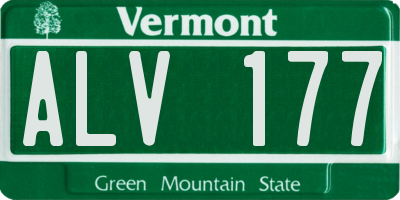 VT license plate ALV177