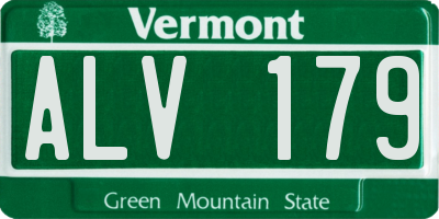 VT license plate ALV179