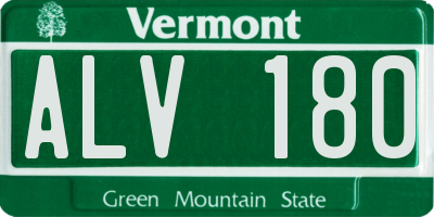 VT license plate ALV180