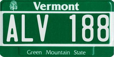 VT license plate ALV188