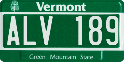 VT license plate ALV189