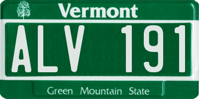 VT license plate ALV191