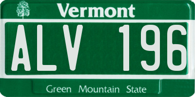 VT license plate ALV196
