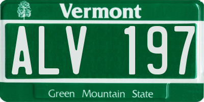 VT license plate ALV197