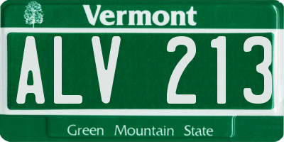 VT license plate ALV213