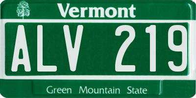 VT license plate ALV219