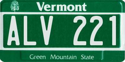 VT license plate ALV221