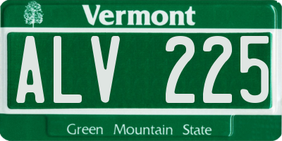 VT license plate ALV225