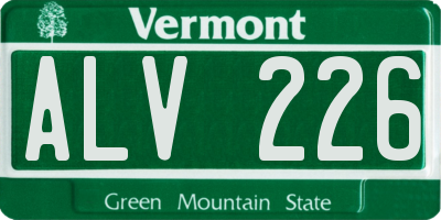 VT license plate ALV226