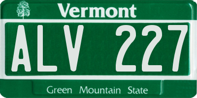 VT license plate ALV227