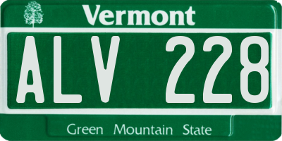 VT license plate ALV228