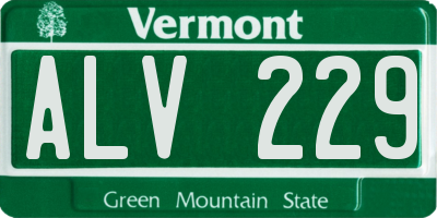 VT license plate ALV229