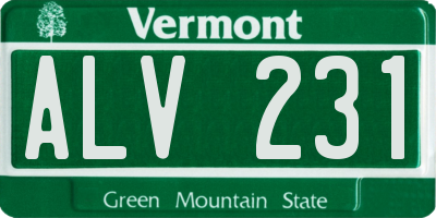 VT license plate ALV231
